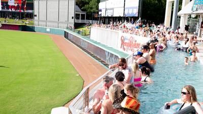 Baseball with a splash! Relax on a lazy river while enjoying a game